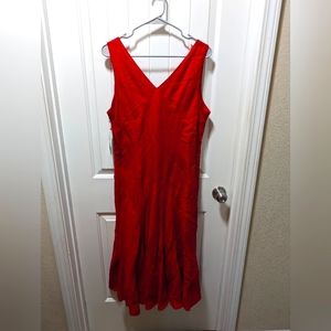 NEW Lenny For Nina Leonard Red Linen Blend Dress. Size 12. NWT. ORIG $72.00